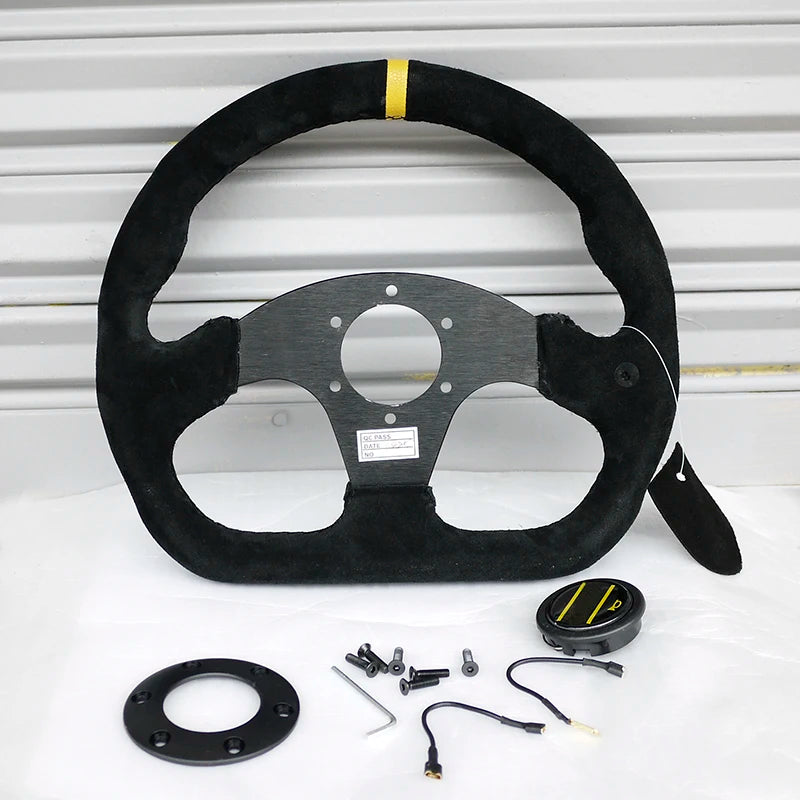 320mm Racing Steering Wheel Turning Car Universal Steering Wheel Volante 13 inch Alloy Racing Sport Steering Wheel Flat D Style