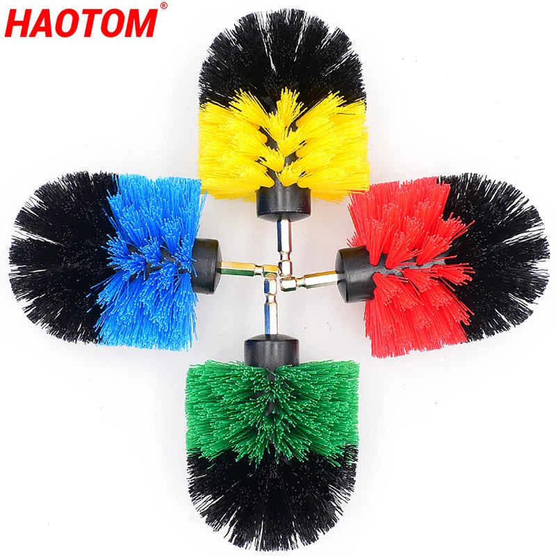 1PCS 3.5'' Electric Scrubber Brush Drill Brush Kit Plastic Round Cleaning Brush For Carpet Glass Car Tires Nylon Brushes