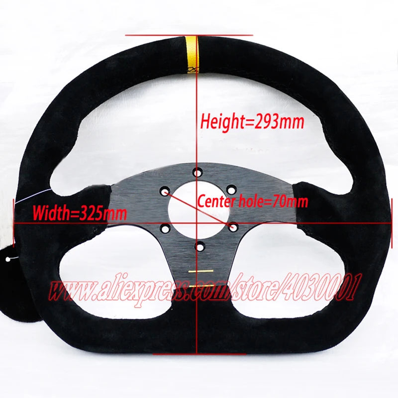 320mm Racing Steering Wheel Turning Car Universal Steering Wheel Volante 13 inch Alloy Racing Sport Steering Wheel Flat D Style