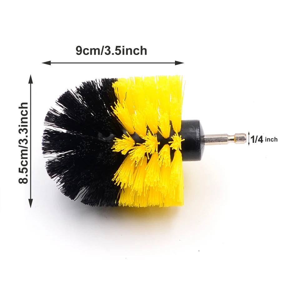 1PCS 3.5'' Electric Scrubber Brush Drill Brush Kit Plastic Round Cleaning Brush For Carpet Glass Car Tires Nylon Brushes