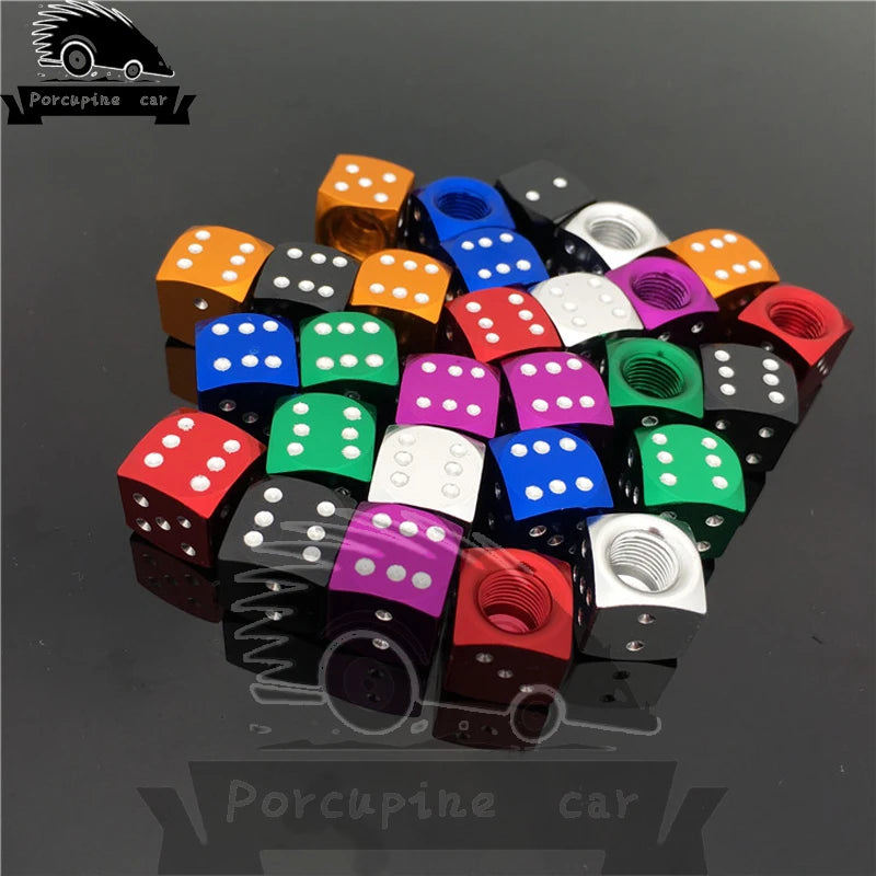 4 pcs 3D Dice Shaped Car Style Tire Valve Wheel Tire Caps For Mercedes Bmw For Audi VW Audi Foronda Honda Tire Cap Cap