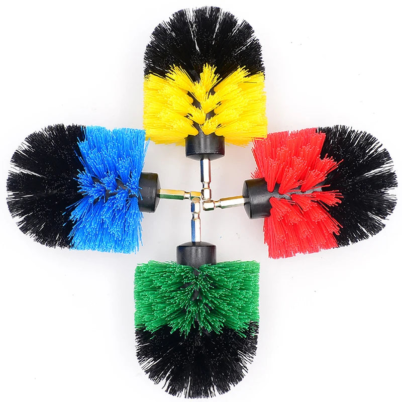 1PCS 3.5'' Electric Scrubber Brush Drill Brush Kit Plastic Round Cleaning Brush For Carpet Glass Car Tires Nylon Brushes