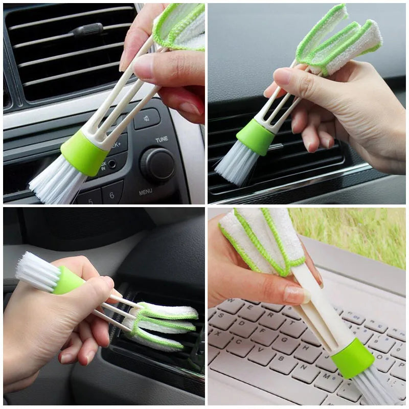 1Pc Washable Window Cleaner Microfiber Dust Cleaner Brush For Venetian Air Conditioner Car Window Groove Dust Cleaning Tool