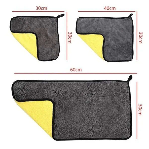 1/5Pcs Car Wash Microfiber Towel Water Absorbtion Drying Cloth Wash Towel Double Layer Clean Rags Car Detailing Microfiber Towel