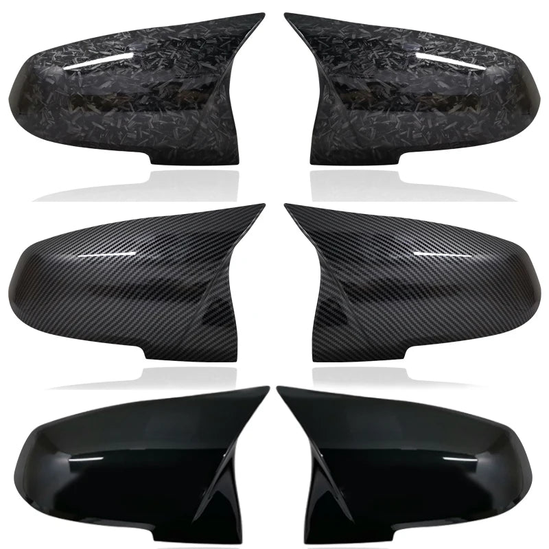 2 pieces Rearview Mirror Cover Cap Carbon Black for BMW Series 1 2 3 4 X M 220i 328i 420i F20 F21 F22 F23 F30 F32 F33 F36 X1