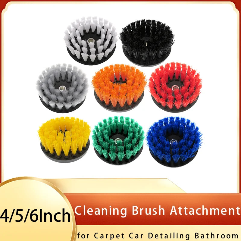 4/5/6 Inch Cleaning Brush Attachments Drill Power Cleaning for Carpet Car Detailing Bathroom Surface Upholstery Grout Tiles