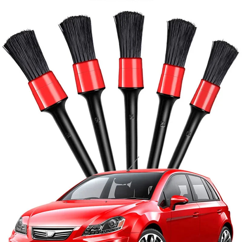 5PCS Car Brushes Car Detailing Brush Set Long Soft Bristle For Car Cleaning Detailing Brush Dashboard Air Outlet Wheel Brush