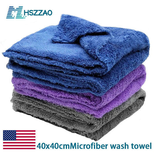 3/5/10pcs Car Wash Microfiber Towel Cleaning Drying Car Polishing Cloth Soft Edgeless Car Detailing Waxing Towel 40X40CM 350GSM