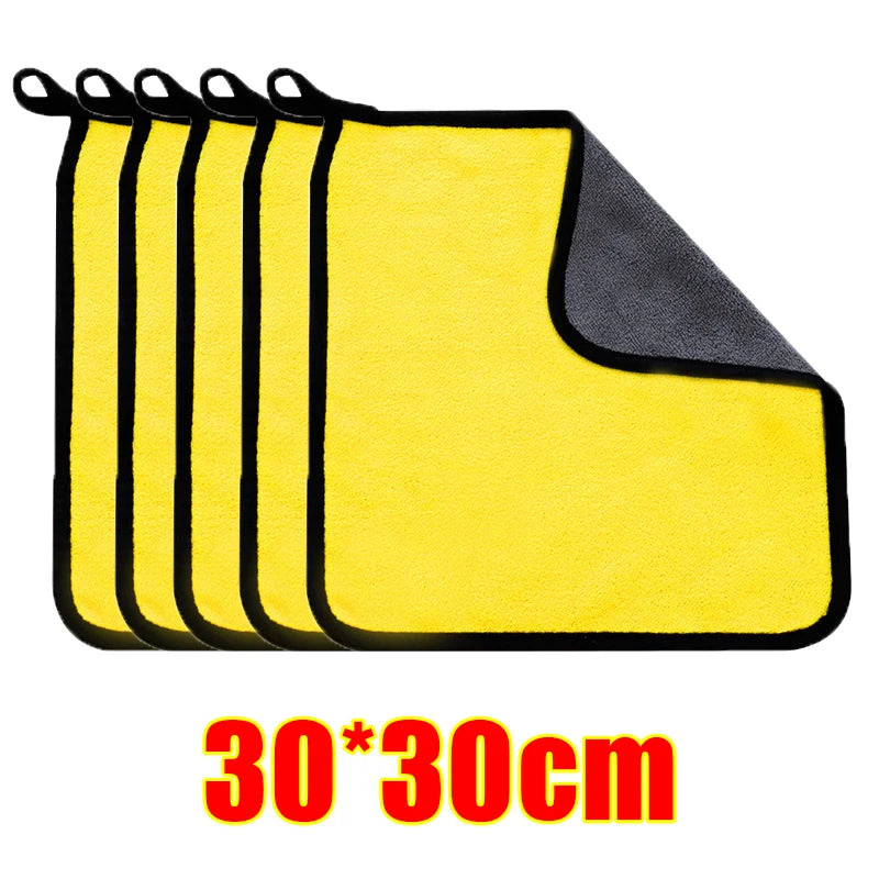 1/5Pcs Car Wash Microfiber Towel Water Absorbtion Drying Cloth Wash Towel Double Layer Clean Rags Car Detailing Microfiber Towel