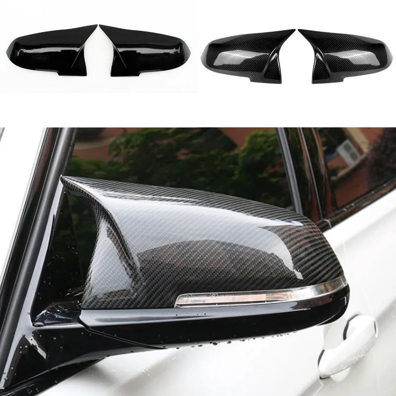 2 pieces Rearview Mirror Cover Cap Carbon Black for BMW Series 1 2 3 4 X M 220i 328i 420i F20 F21 F22 F23 F30 F32 F33 F36 X1