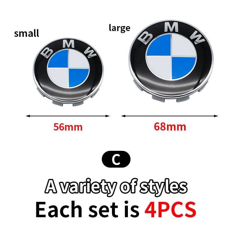 4pcs 56mm 68mm Wheel Hub Cap Emblem Sticker Car Decoration For BMW Performance F25 F26 F15 F16 E90 E91 E92 E60 E84 G22 X3 X5 X6