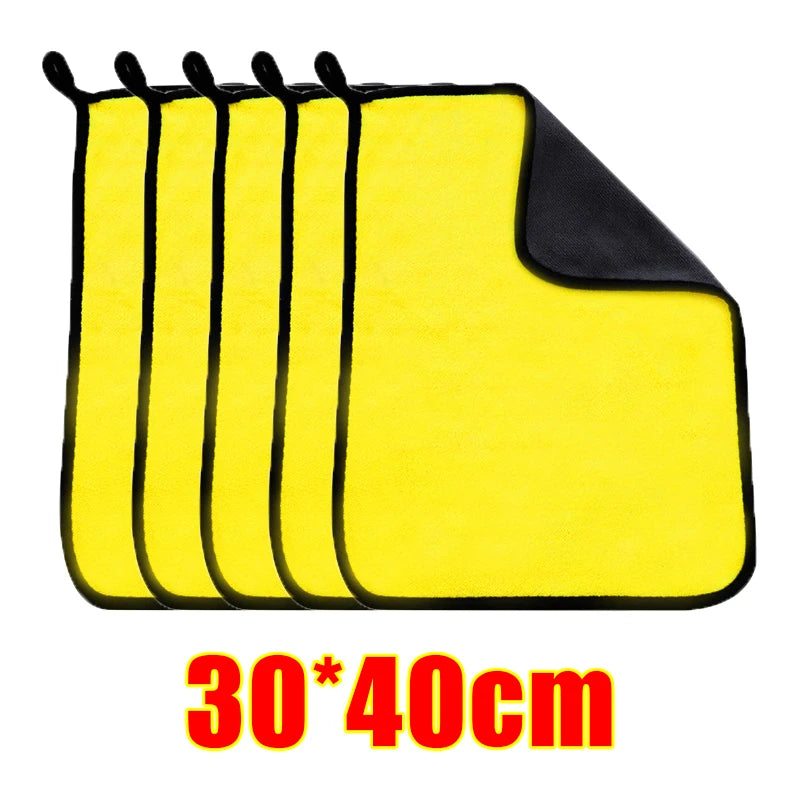 1/5Pcs Car Wash Microfiber Towel Water Absorbtion Drying Cloth Wash Towel Double Layer Clean Rags Car Detailing Microfiber Towel