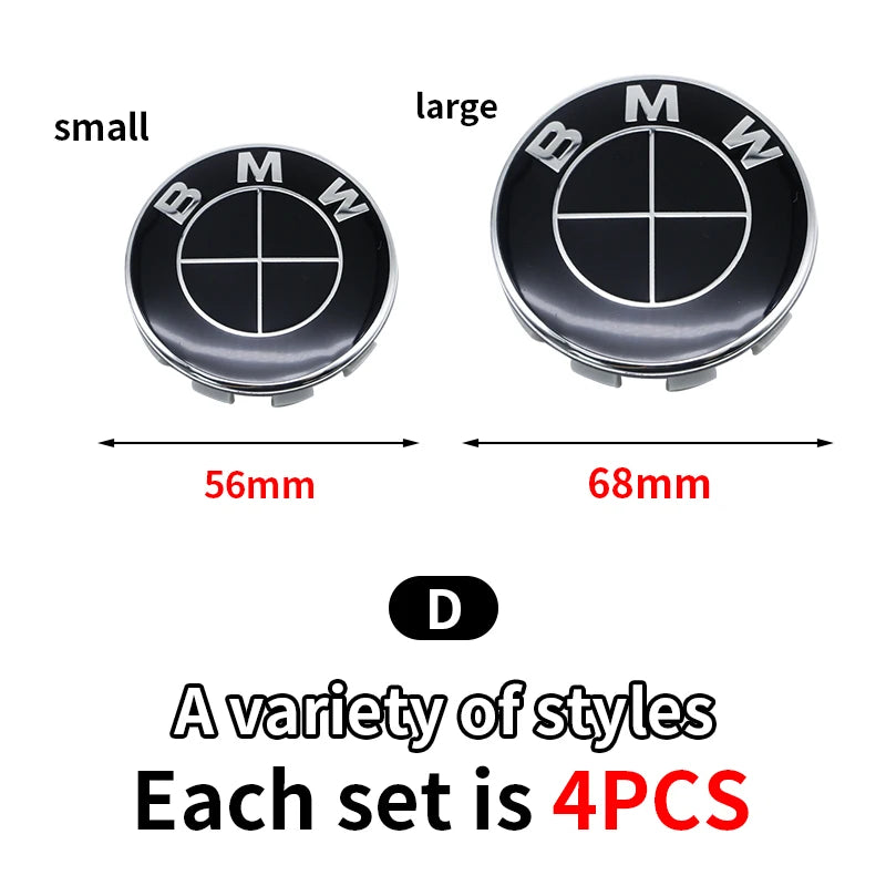 4pcs 56mm 68mm Wheel Hub Cap Emblem Sticker Car Decoration For BMW Performance F25 F26 F15 F16 E90 E91 E92 E60 E84 G22 X3 X5 X6